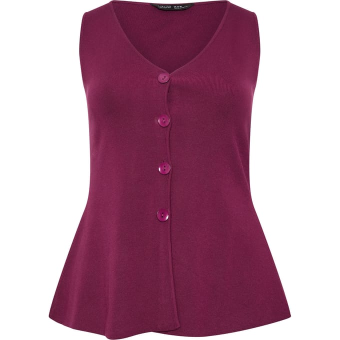 Limited Collection Bordeauxrood Vest Met Uitlopende Zoom Size 46-48