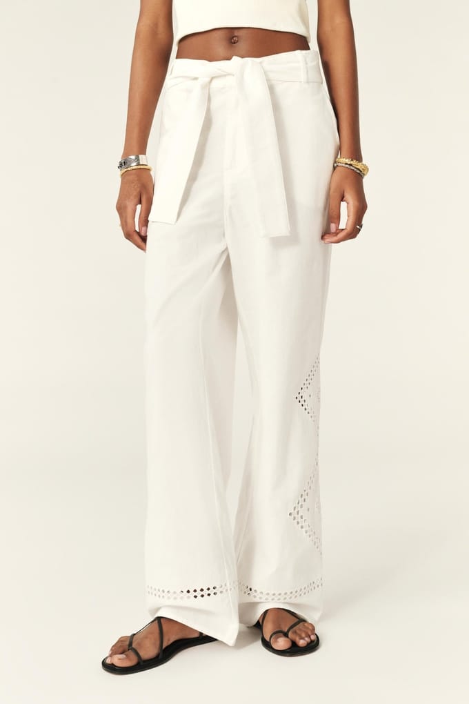 BA&SH Pantalon Marlon Blanc Taglia: 38 | Pantaloni Outlet | Donna