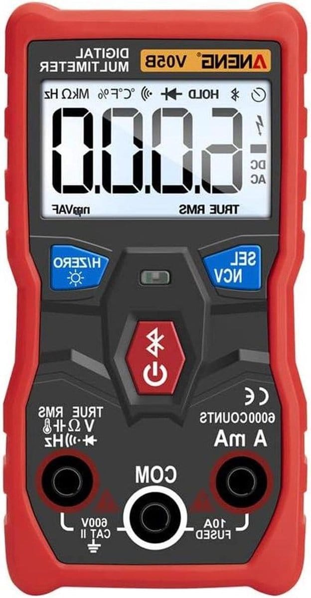 Digitale Multimeter - Test Instrument - Elektrische Metingen - Bluetooth Connectiviteit - 6000 Counts - Rood