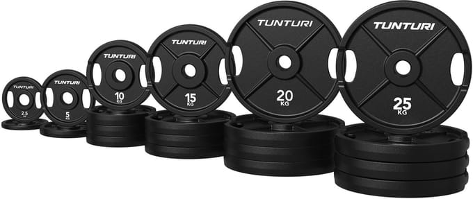 Tunturi Platinum Cast Iron Plate - Olympische halterschijven - 295kg - Set