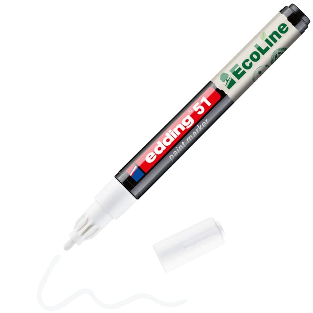 Edding EcoLine E-51 Oliev Marker Wit 1-2mm - Professioneel Kantoor