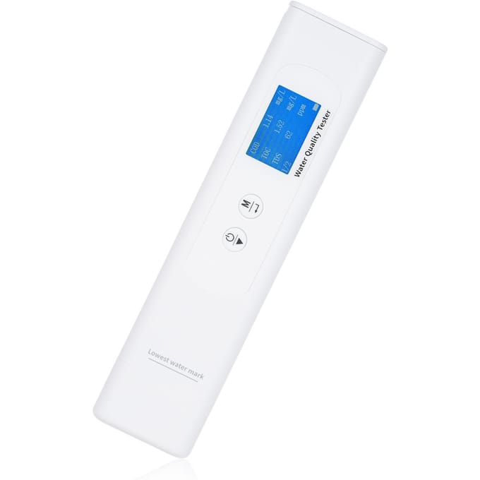 Détecteur de Qualité de l'Eau 6 en 1 TDS, COT, DCO, UV275, CE, Testeur de Température pour Eau Potable blanc