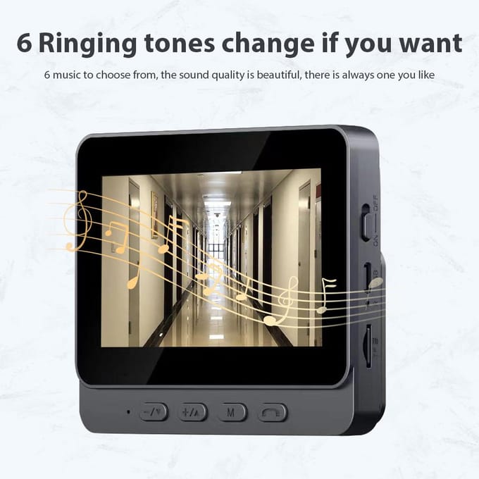 4,3 inch IPS-scherm 2.4G draadloze visuele intercomdeurbel met scherm, draadloos slim zwart