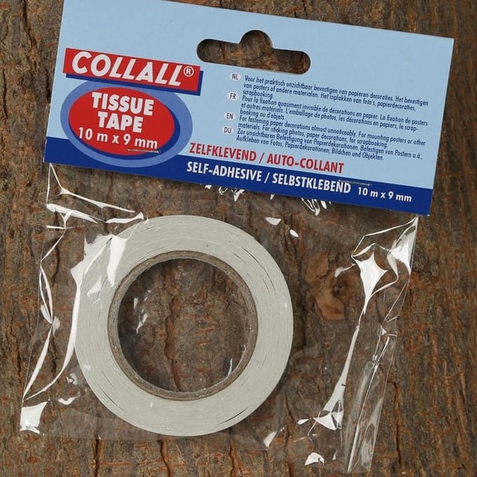 Collall dubbelzijdig klevend Tissue Tape 10 m x 9 mm