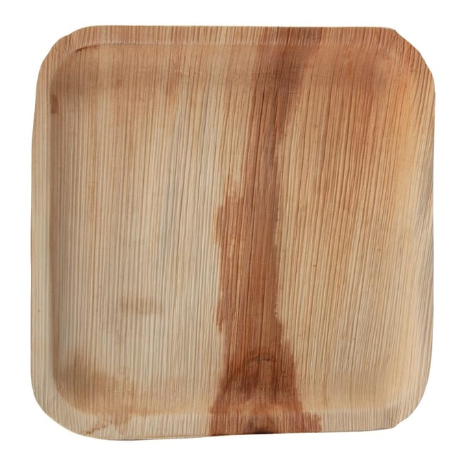 Fiesta Composteerbare Palmblad Borden Vierkant 250mm (100 stuks)