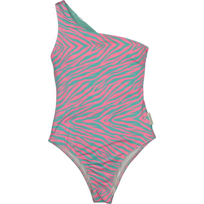 1-delig meisjes zwempak Paper Boat Minty Waves Asymmetric