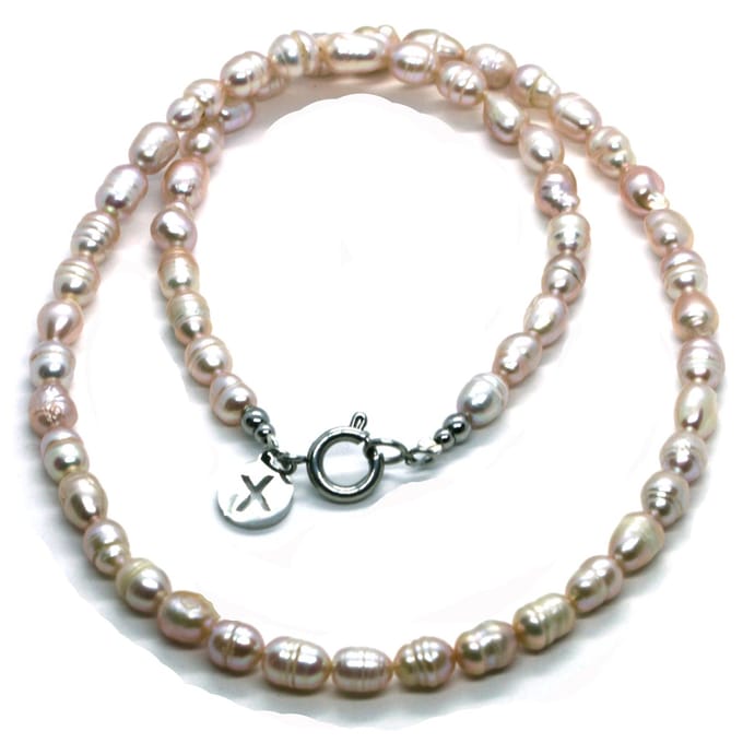 IbizaMen - heren - ketting - zoetwaterparel - champagne - 50cm