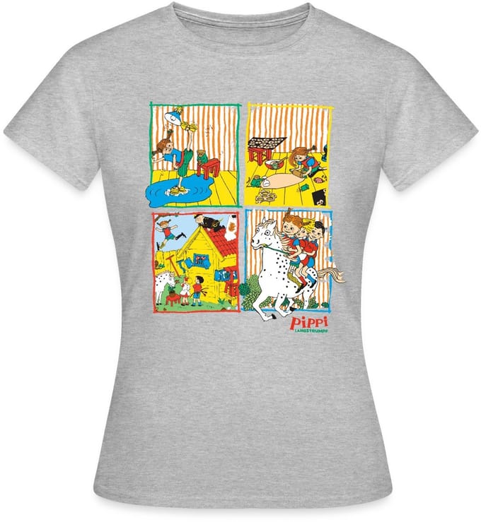 Pippi Langkous En Je Vrienden Tegels T-Shirt Dames