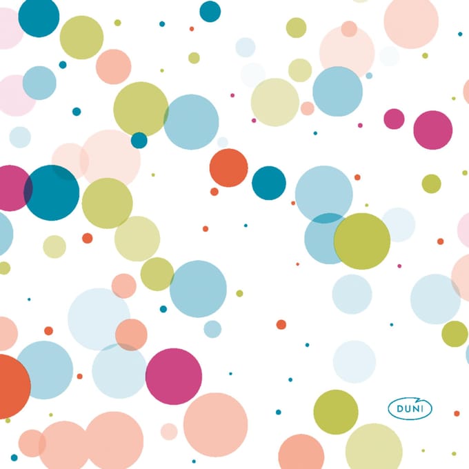 Servetten - Feestelijke Bubbels - Multi 24x24 cm