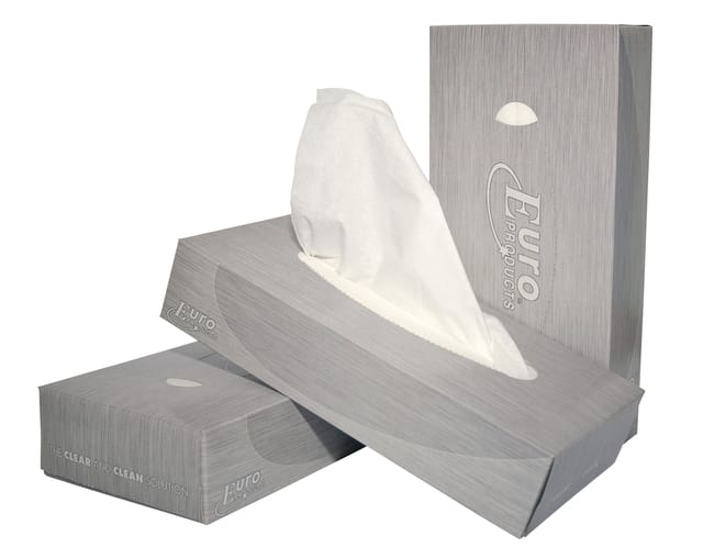 Facial tissues - Euro Products -Tissues - Wit - Doos 40 boxen 100 vel