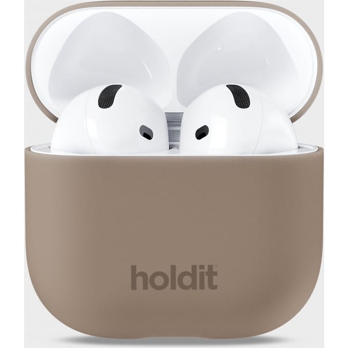 Holdit Silicone Case voor de Apple AirPods 4 - Mocha Brown
