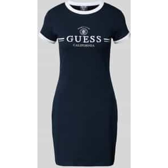 slim fit minijurk met logo-stitching model 'Mila'