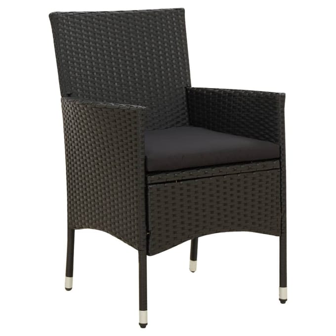vidaXL - 9-delige - Tuinset - met - kussens - poly - rattan - zwart