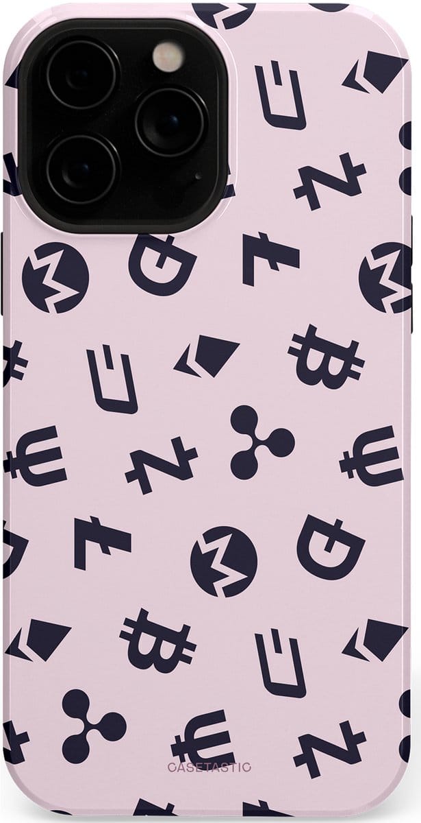 Casetastic hoesje geschikt voor Apple iPhone 13 Pro Max - MagSafe - Dubbellaagse bescherming - Crypto flow - Fashion Case - Lichtgrijs Donkergrijs Wit