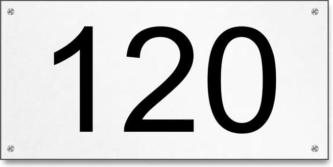 Kunststof huisnummerbord 24x12cm