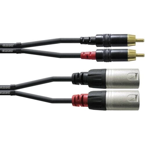Cordial Audiokabel XLR m-Cinch 3,0m Rean stekker CFU 3 MC - Audio kabel