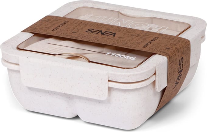 Senza - Tarwestro Lunchbox/Broodtrommel - 18 x 17 x 7,5 - 1100ml - Naturel