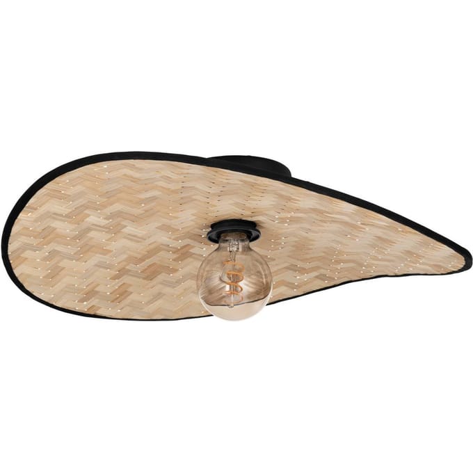 EGLO Marywell Plafondlamp - E27 - 50 cm - Zwart/Bruin - Hout