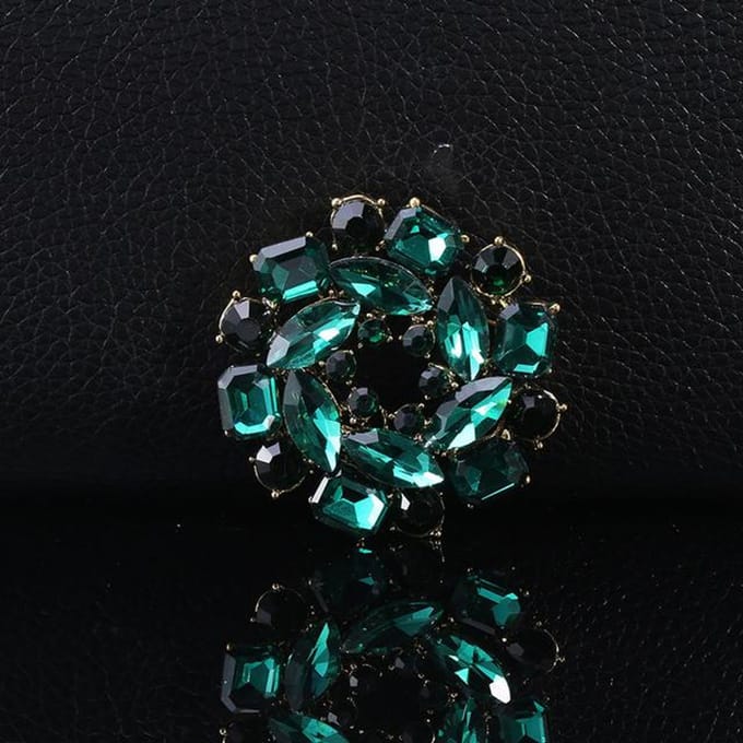 Bloemlegering Speld Mode Strass Kristal Corsage Eenvoudig Temperament Kleding Accessoires black