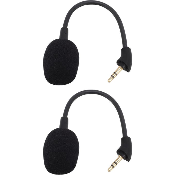 2PCS Remplacement Microphone Compatible Casque Kingston HyperX Cloud Mix 3,5 mm Amovible Réduction de Bruit Jeu