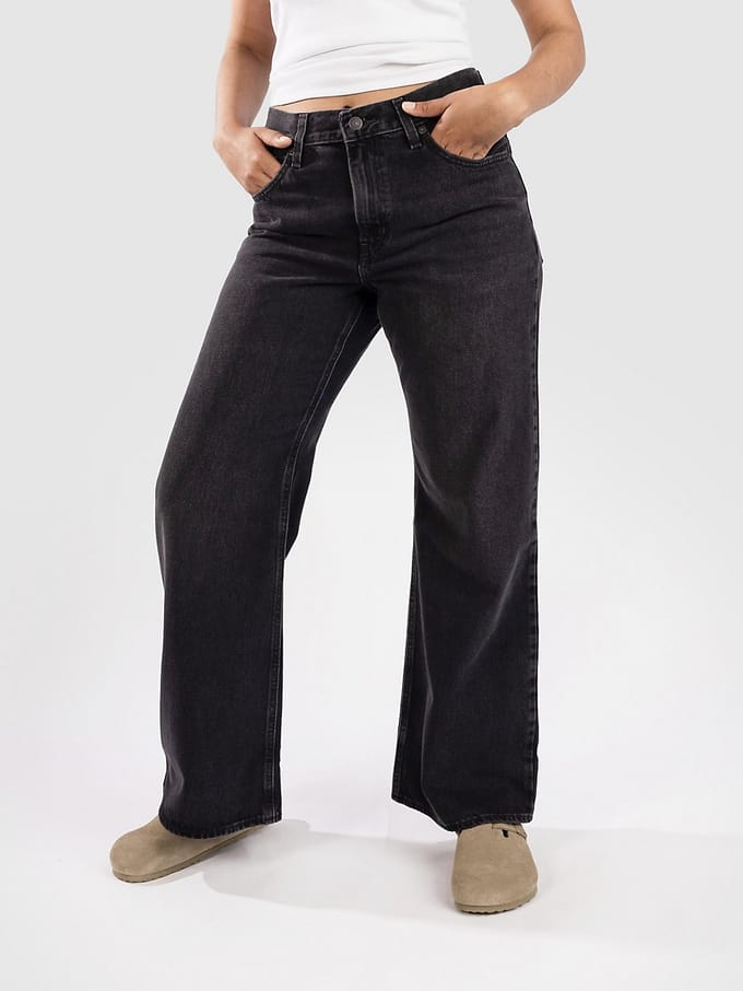 Wide leg jeans van puur katoen in 5-pocketmodel