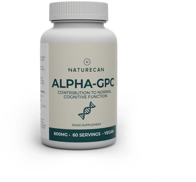 Naturecan Alpha GPC Capsules - 60 capsules - 600 mg per Capsule - Met 240 mg Choline - Vegan