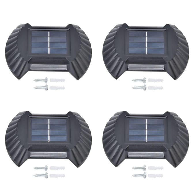 Lot de 4 appliques murales solaires étanches multifonctions à LED pour patio, cour, jardin