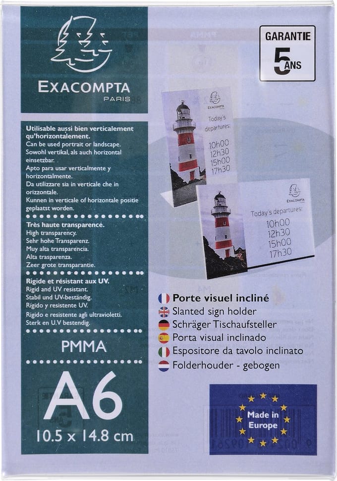 Exacompta 30x Folderhouder hellend A6 transparant - Transparant - 86058D