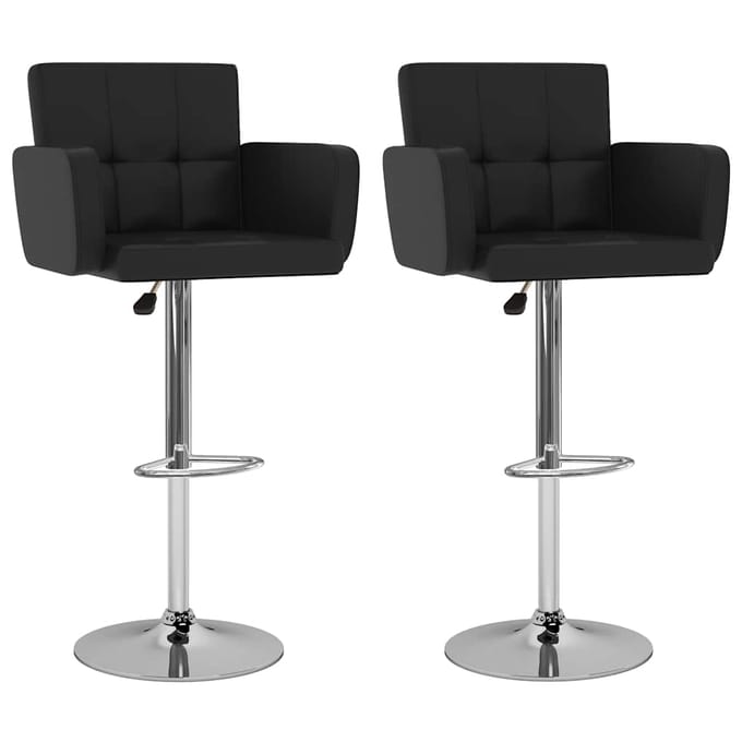 vidaXL - Barstoelen - 2 - st - kunstleer - zwart