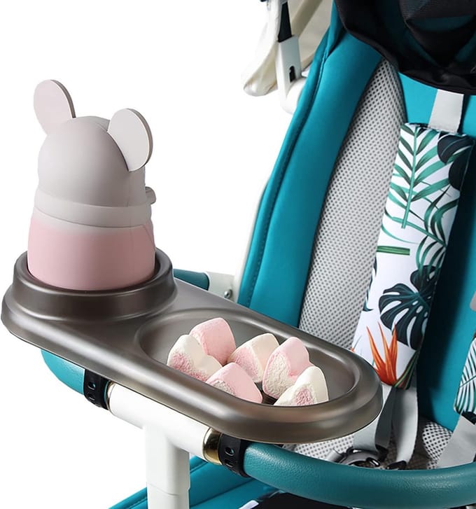 Universele Bekerhouder en Dienblad voor Kinderwagen of Buggy
