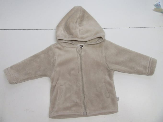 Noukie's - Gilet met kap en rits - Beige - 1 jaar 80