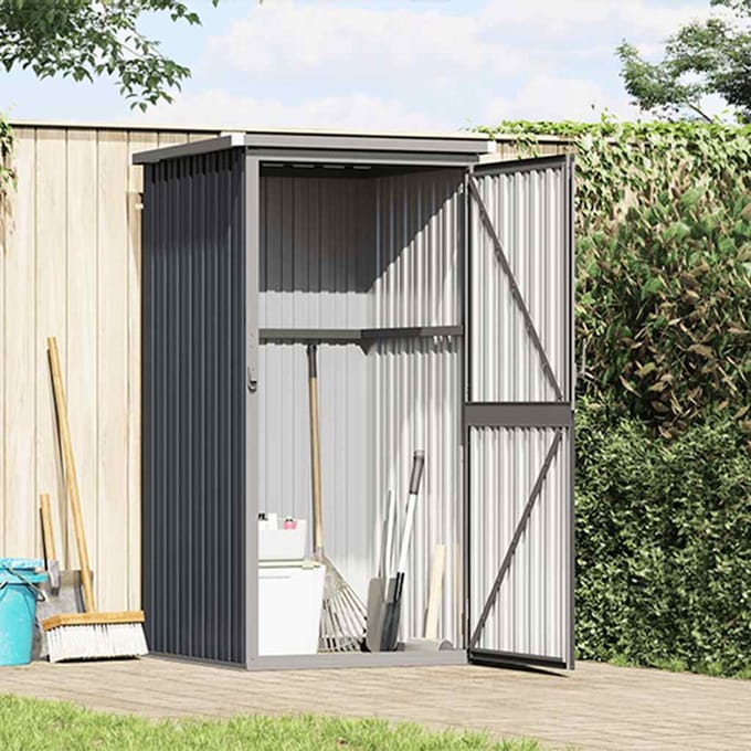 vidaXL - Tuinschuur - 88x89x161 - cm - gegalvaniseerd - staal - antracietkleurig
