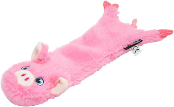 Jack and Vanilla Flatties knuffel varken knisperend roze - 60 cm