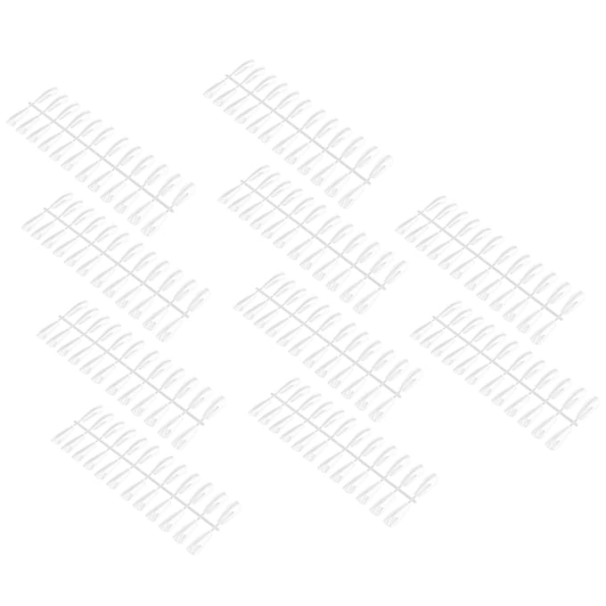 240 stuks Nagelstaafjes Transparant Nagelkunst Nagellak Display Tips Manicure Benodigdheden Lang Trapezium white