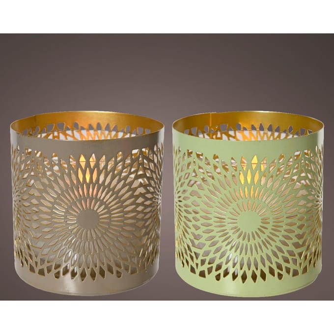 Solar candle lights ijzer flame effect 2 assorti