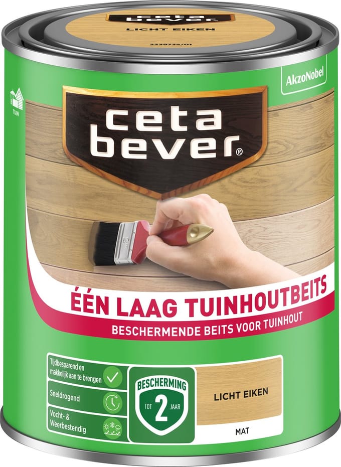 Cetabever - Een Laag Tuinhoutbeits - Licht Eiken - 750 Ml