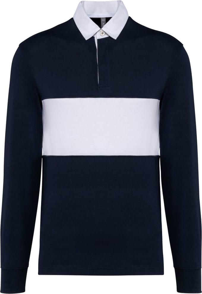 PROACT® Rugbypolo met lange mouwen PA429 - Navy / White - 3XL