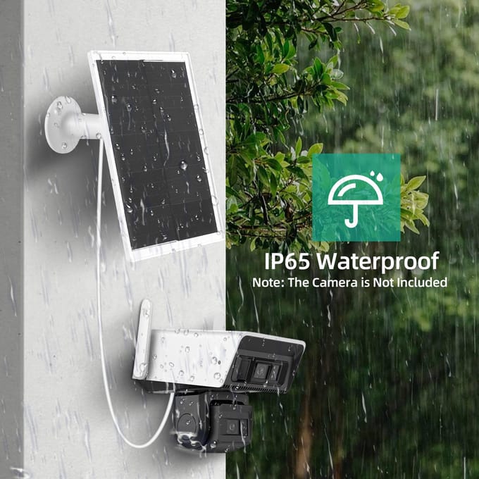 10W Zonnepaneel voor Beveiligingscamera 5V Type-C Poort Camera Zonnepaneel Oplader met IP65 Waterdicht Micro USB