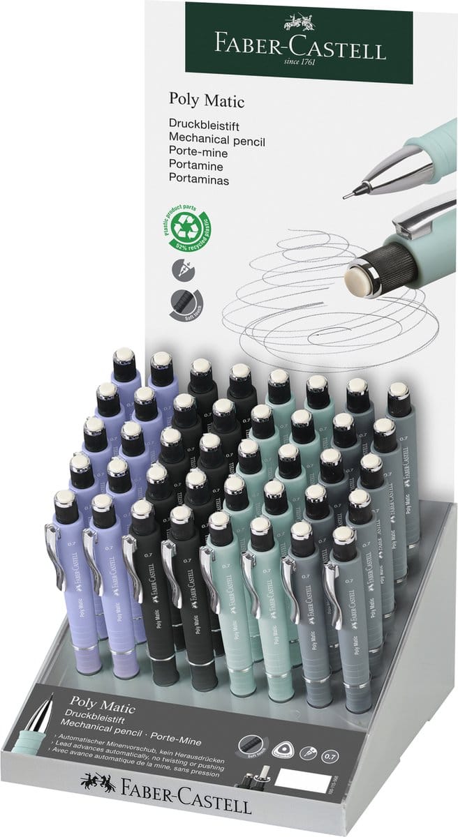Faber-Castell vulpotlood - Polymatic - lijnbreedte 0,7mm - display 40 stuks - FC-133341