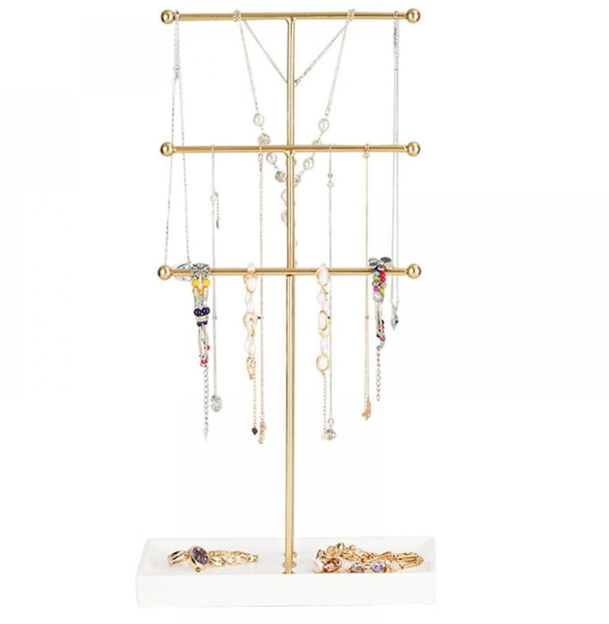 sieraden opbergrek - sieradenstandaard - goud