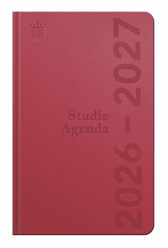 Ryam | Studie agenda DeLuxe | 2026/2027 | Genaaid gebonden | 12 mnd | B6 | Rood |