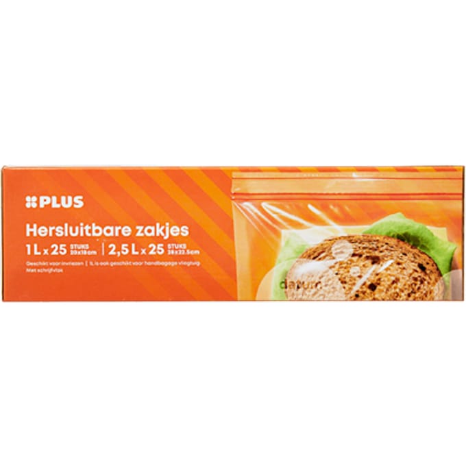 Hersluitbare zakjes 1L / 2,5L