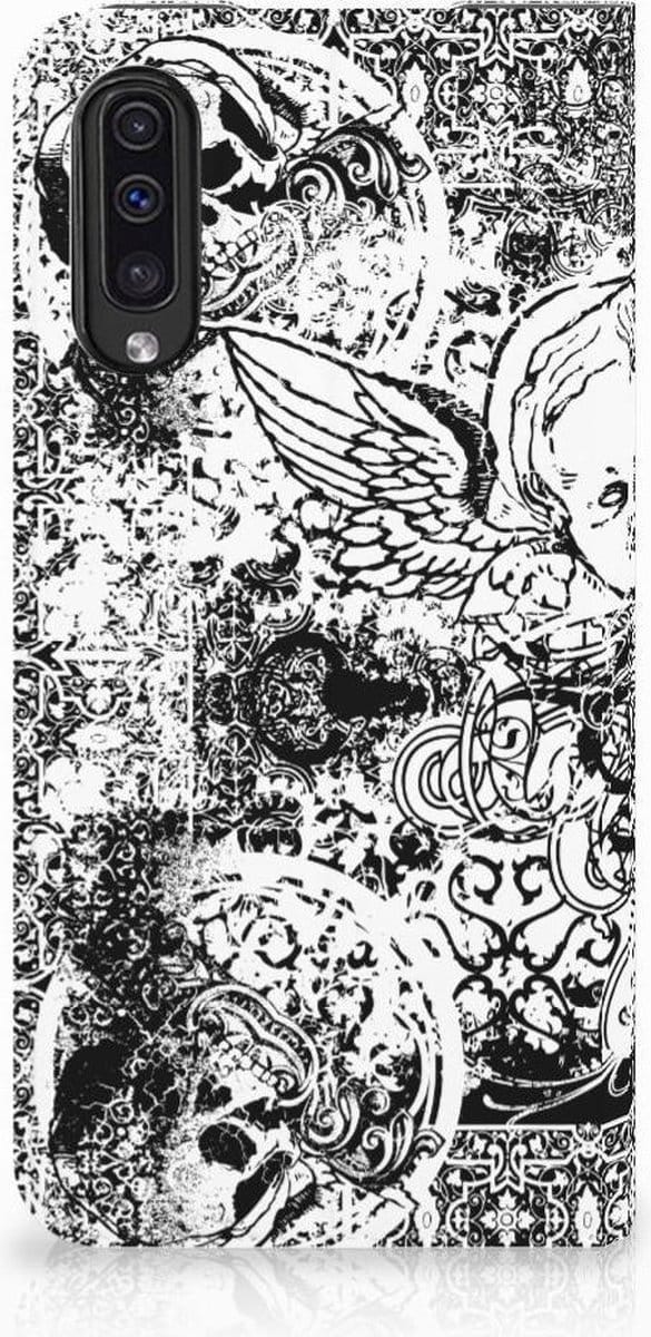 Mobiel BookCase Samsung Galaxy A50 Skulls Angel