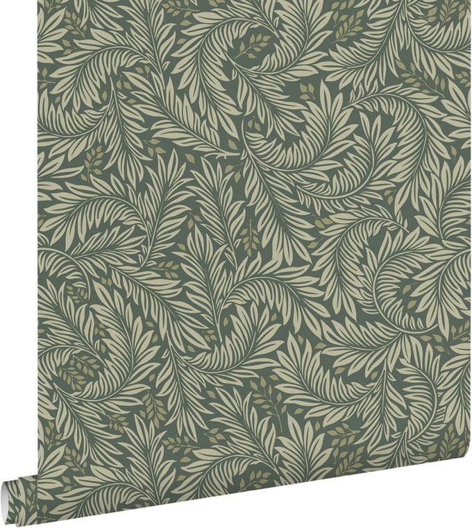 ESTAhome behang bladeren donkergroen - 50 x 900 cm - 131143