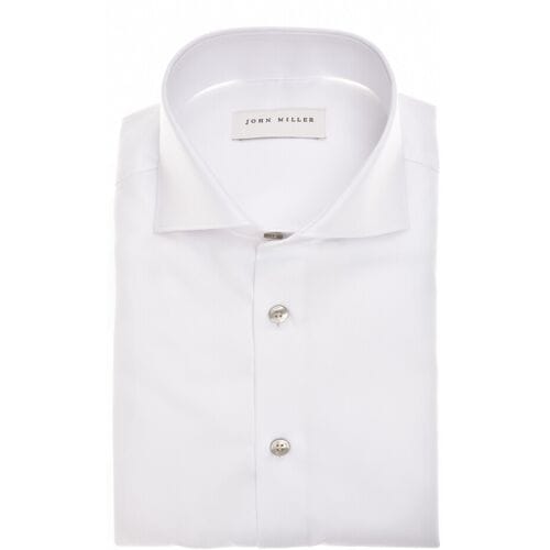 John Miller Overhemd Luxury Solid Color Cotton Non-Iron Wit / male