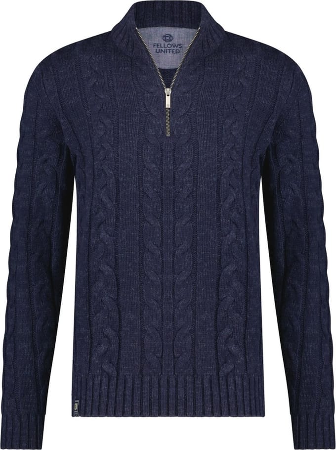 Fellows United Pullover cable 80% lambswool Navy (32.1134 - 110)