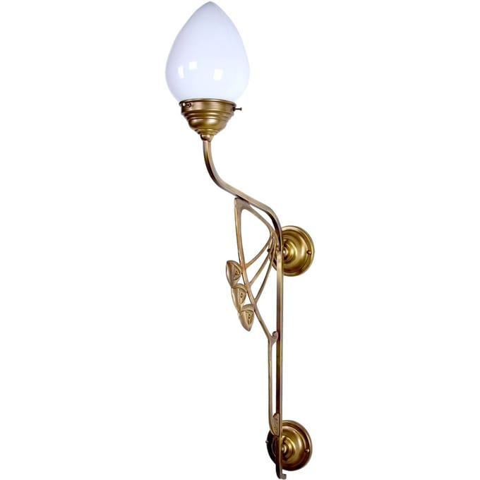 Berliner Messinglampen Wandlamp Luxor in Jugendstiluitvoering