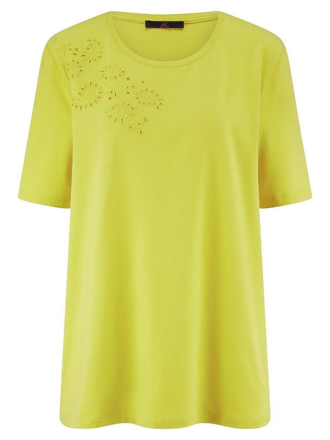 Shirt ronde hals Van Emilia Lay geel