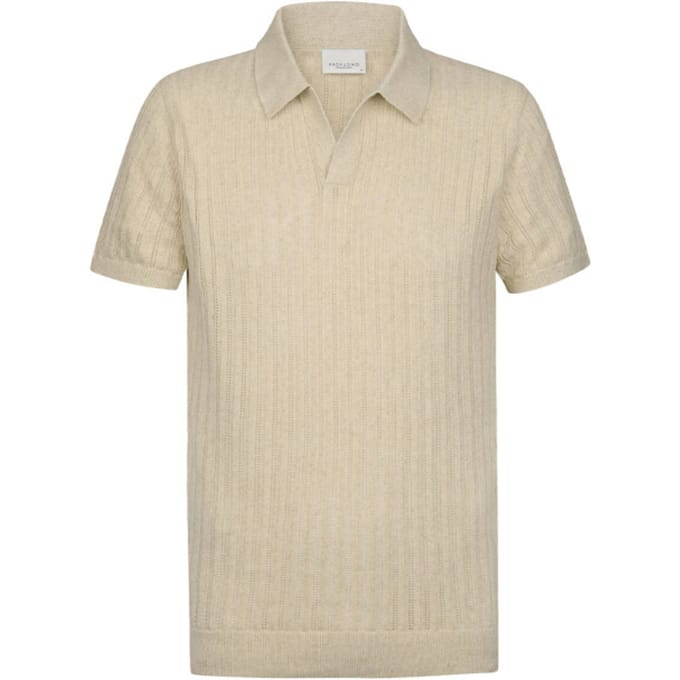 slim fit poloshirt met V-hals