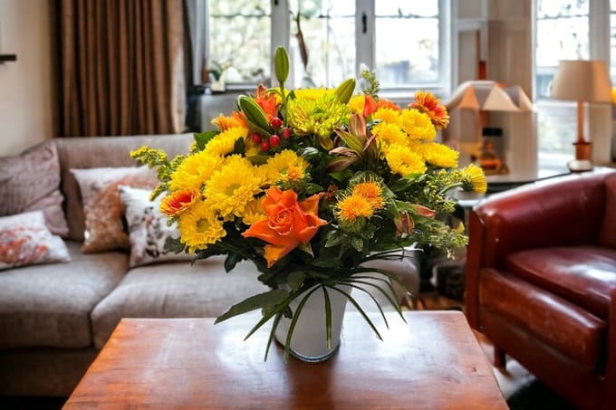 Bloemen boeket XL oranje